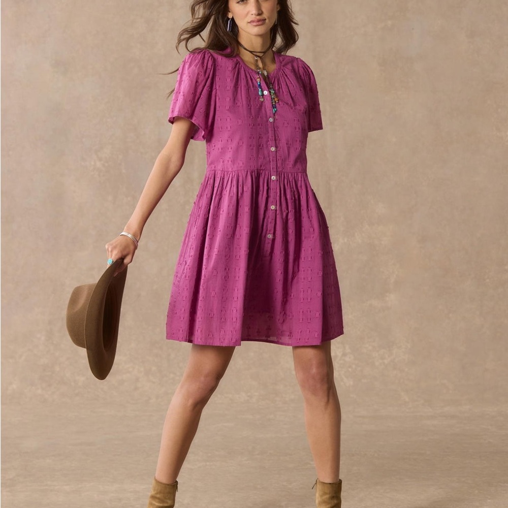 Sundance Catalog Pink Puff Sleeve Mini Sundress